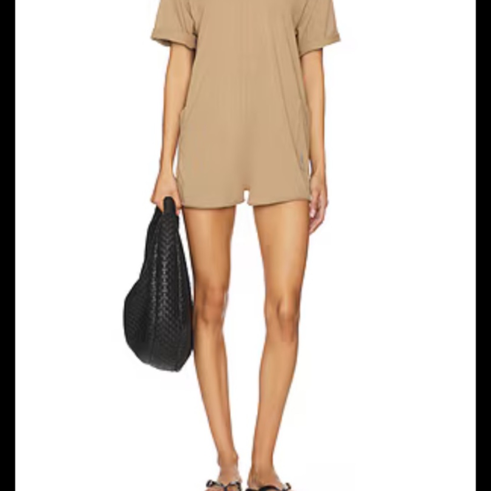 Tan Short Sleeve Romper